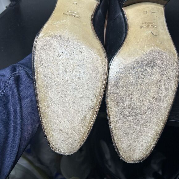 Magnanni Flex Mens Size 12 Black Leather Dress Shoes Cap Toe - Picture 13 of 13